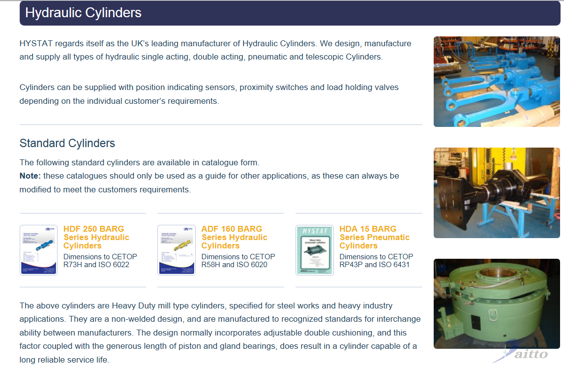 Hystat液压缸|Hystat旋转执行器|Hystat蓄能器